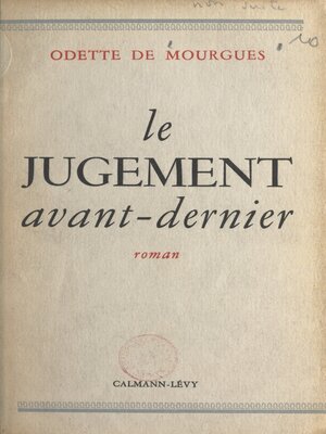 cover image of Le jugement avant-dernier